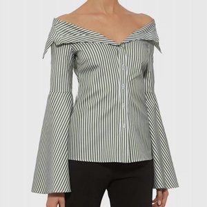 NWT Carolina Constas Stripe Bell Sleeve Shirt